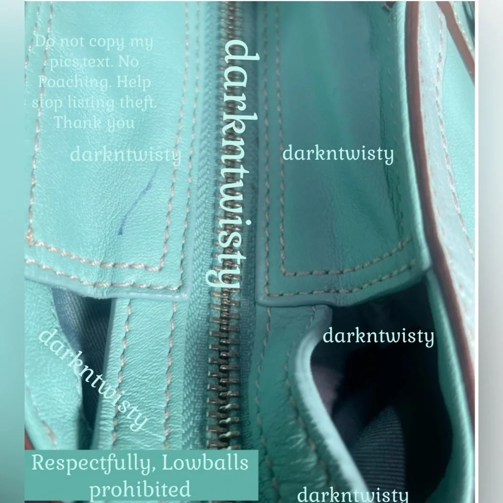 VTG Gorgeous Coach Leather Tote Robin’s Egg/Tiffany Blue NEAR PERFECT IMO Read! - Picture 9 of 12